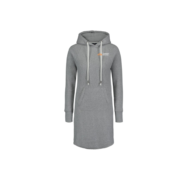 grey hooded sweatshirt dress Oversized Hoodie Dress - Grey Cotton Fleece Sweatshirt Dress with Lace Hem and Crochet Flower