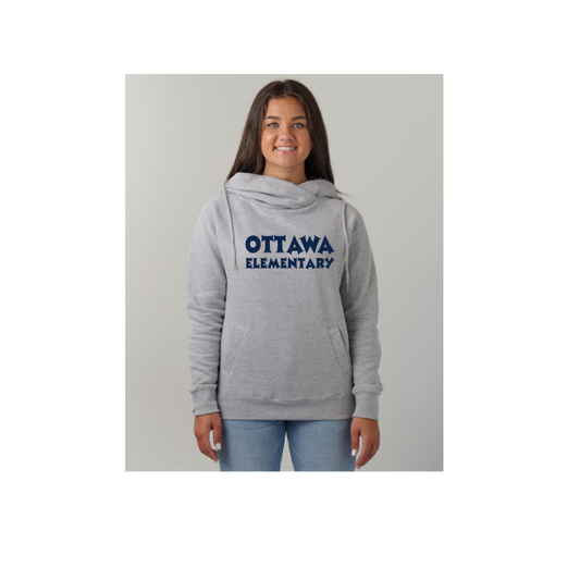 Ladies Classic Fleece Funnel Neck Pullover Hood