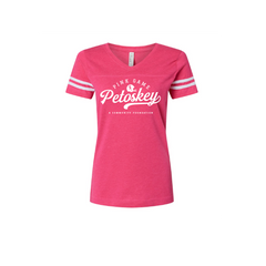 Women's Football V-Neck Fine Jersey Tee