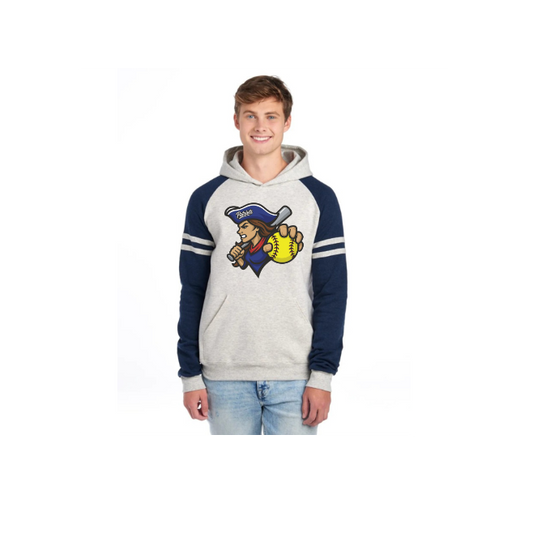 Unisex Varsity Color-Block Hooded Sweatshirt