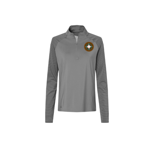 Adidas Women's Stripe Block Quarter-Zip Pullover