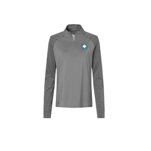 Adidas Women's Stripe Block Quarter-Zip Pullover