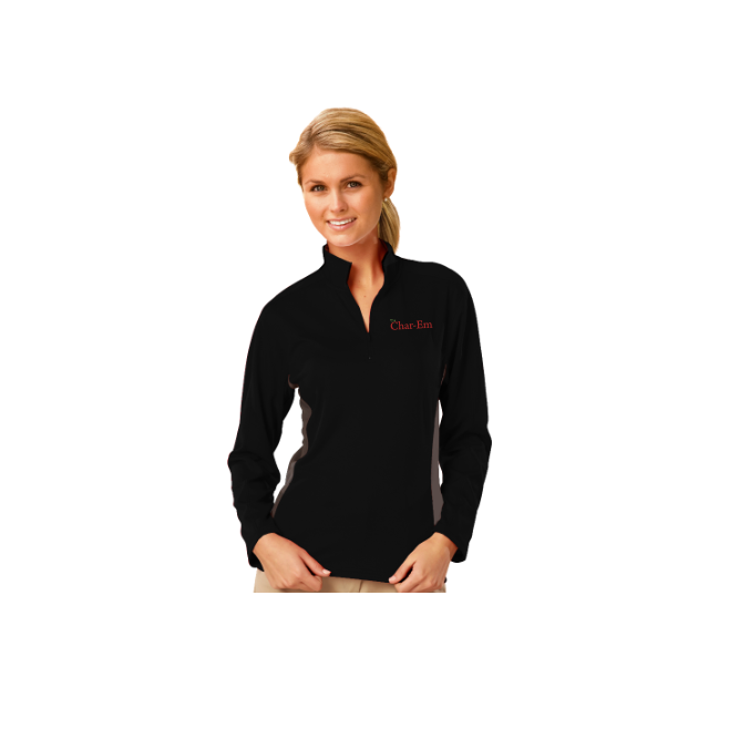 Ladies' Wicking L/S Zip Pullover