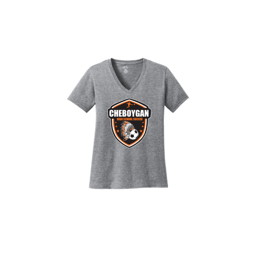 Port & Co™ Women's Core Cotton V-Neck Tee