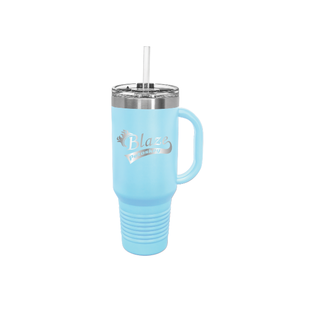40 oz. Travel Mug with Handle, Straw Included