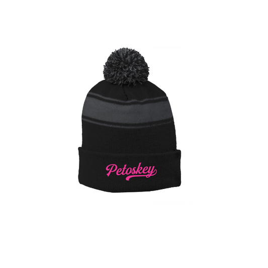 Sport-Tek® Stripe Pom Pom Beanie