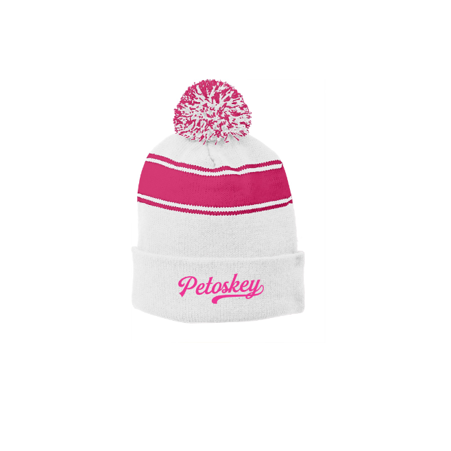 Sport-Tek® Stripe Pom Pom Beanie