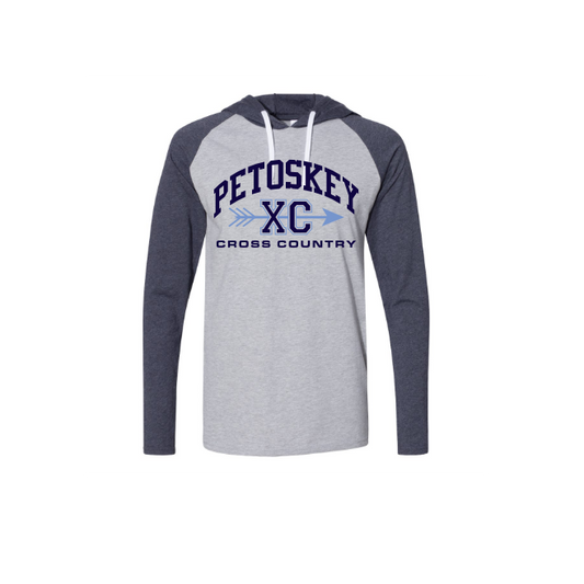 Fine Jersey Long Sleeve Hooded Raglan T-Shirt