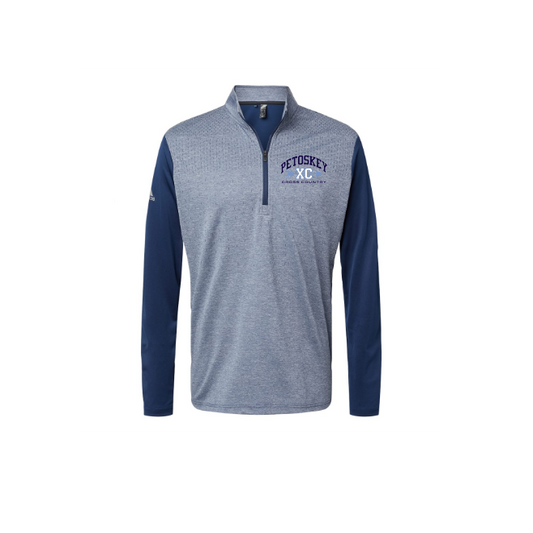 Heather Block Print Quarter-Zip Pullover