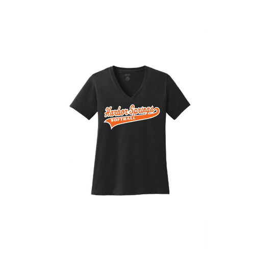 Port & Company® Ladies Core Cotton V-Neck Tee