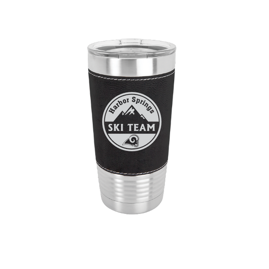 Black/Silver Laserable Leatherette Tumbler