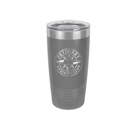 Polar Camel 20 oz. Vacuum Insulated Ringneck Tumbler with Silver Ring and Clear Lid