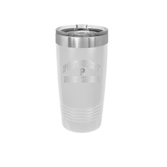 Polar Camel 20 oz. Vacuum Insulated Ringneck Tumbler with Silver Ring and Clear Lid