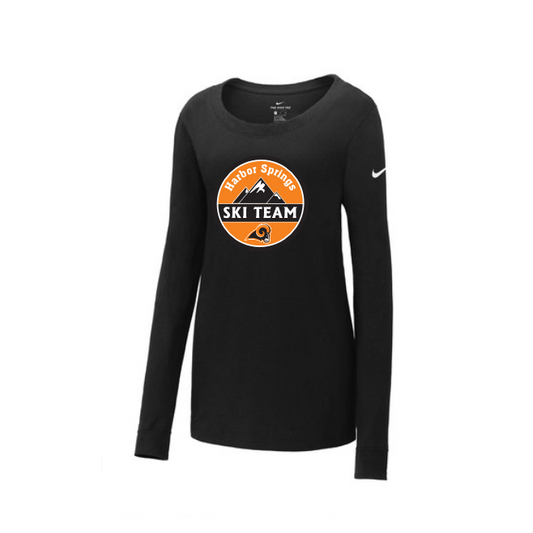 Nike Ladies Core Cotton Long Sleeve Scoop Neck Tee