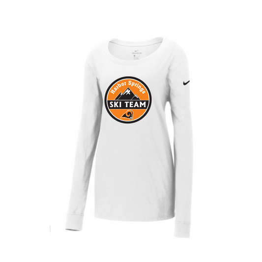 Nike Ladies Core Cotton Long Sleeve Scoop Neck Tee